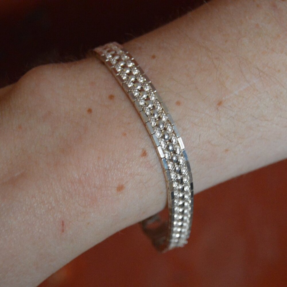 Elegant sterling silver chain bracelet, 7"